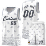 Custom White Gray Personalized Cashew Pattern Sports Uniform Basketball Jersey | BuyFootballJersey
