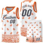 Custom White Orange Personalized Cashew Pattern Sports Uniform Basketball Jersey | BuyFootballJersey