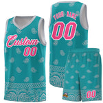 Custom Aqua Gray Personalized Cashew Pattern Sports Uniform Basketball Jersey | BuyFootballJersey