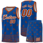 Custom Royal Texas Orange Personalized Cashew Pattern Sports Uniform Basketball Jersey | BuyFootballJersey