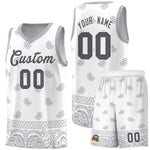 Custom White Gray Personalized Cashew Pattern Sports Uniform Basketball Jersey | BuyFootballJersey