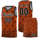 Custom Texas Orange Black Personalized Cashew Pattern Sports Uniform Basketball Jersey | BuyFootballJersey