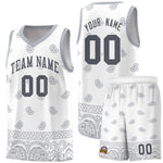 Custom White Gray Personalized Cashew Pattern Sports Uniform Basketball Jersey | BuyFootballJersey