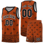 Custom Texas Orange Black Personalized Cashew Pattern Sports Uniform Basketball Jersey | BuyFootballJersey