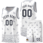 Custom White Gray Personalized Cashew Pattern Sports Uniform Basketball Jersey | BuyFootballJersey