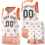 Custom White Orange Personalized Cashew Pattern Sports Uniform Basketball Jersey | BuyFootballJersey