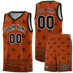 Custom Texas Orange Black Personalized Cashew Pattern Sports Uniform Basketball Jersey | BuyFootballJersey