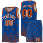 Custom Royal Texas Orange Personalized Cashew Pattern Sports Uniform Basketball Jersey | BuyFootballJersey