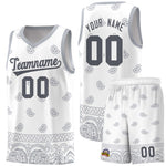 Custom White Gray Personalized Cashew Pattern Sports Uniform Basketball Jersey | BuyFootballJersey