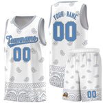 Custom White Gray Personalized Cashew Pattern Sports Uniform Basketball Jersey | BuyFootballJersey