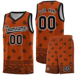 Custom Texas Orange Black Personalized Cashew Pattern Sports Uniform Basketball Jersey | BuyFootballJersey
