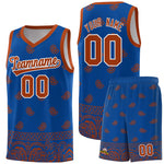 Custom Royal Texas Orange Personalized Cashew Pattern Sports Uniform Basketball Jersey | BuyFootballJersey