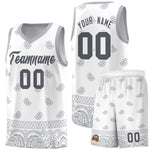 Custom White Gray Personalized Cashew Pattern Sports Uniform Basketball Jersey | BuyFootballJersey