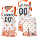 Custom White Orange Personalized Cashew Pattern Sports Uniform Basketball Jersey | BuyFootballJersey