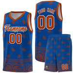 Custom Royal Texas Orange Personalized Cashew Pattern Sports Uniform Basketball Jersey | BuyFootballJersey