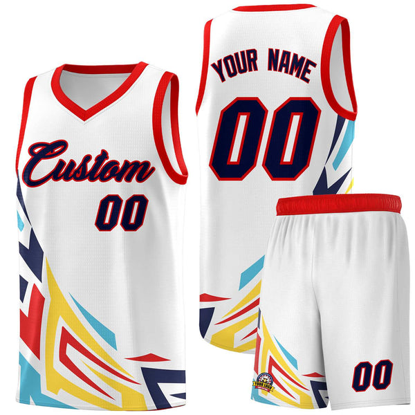 Custom White Gradient Graffiti Pattern Sports Uniform Basketball Jersey | BuyFootballJersey