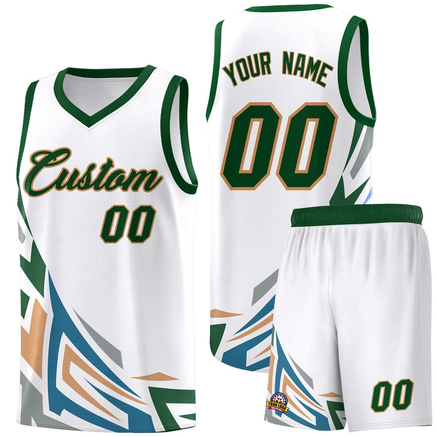 Custom White Gradient Graffiti Pattern Sports Uniform Basketball Jersey | BuyFootballJersey