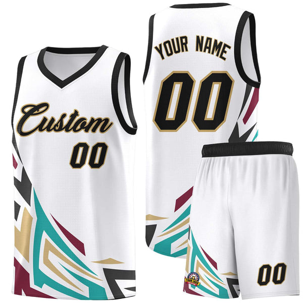 Custom White Gradient Graffiti Pattern Sports Uniform Basketball Jersey | BuyFootballJersey
