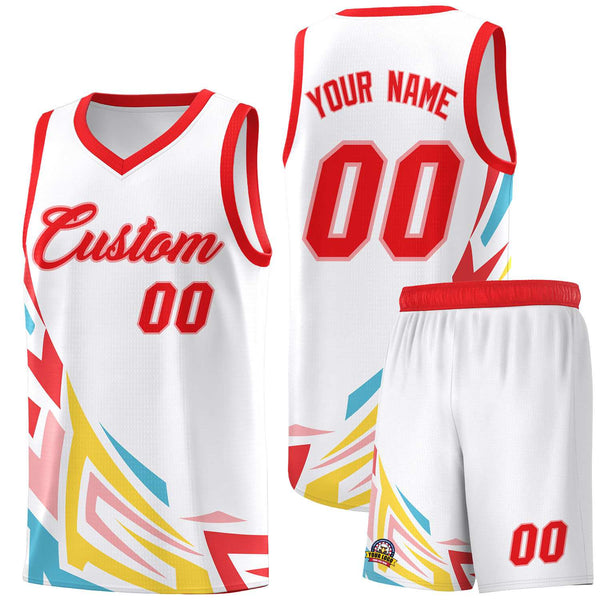 Custom White Gradient Graffiti Pattern Sports Uniform Basketball Jersey | BuyFootballJersey