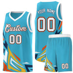 Custom Sky Blue Gradient Graffiti Pattern Sports Uniform Basketball Jersey | BuyFootballJersey