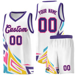 Custom White Gradient Graffiti Pattern Sports Uniform Basketball Jersey | BuyFootballJersey