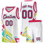 Custom White Gradient Graffiti Pattern Sports Uniform Basketball Jersey | BuyFootballJersey