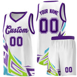 Custom White Gradient Graffiti Pattern Sports Uniform Basketball Jersey | BuyFootballJersey