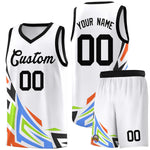 Custom White Gradient Graffiti Pattern Sports Uniform Basketball Jersey | BuyFootballJersey