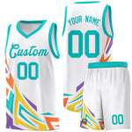 Custom White Gradient Graffiti Pattern Sports Uniform Basketball Jersey | BuyFootballJersey