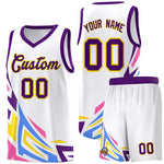 Custom White Gradient Graffiti Pattern Sports Uniform Basketball Jersey | BuyFootballJersey