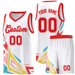 Custom White Gradient Graffiti Pattern Sports Uniform Basketball Jersey | BuyFootballJersey