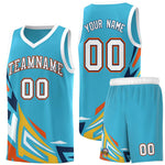 Custom Sky Blue Gradient Graffiti Pattern Sports Uniform Basketball Jersey | BuyFootballJersey
