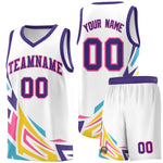 Custom White Gradient Graffiti Pattern Sports Uniform Basketball Jersey | BuyFootballJersey