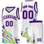 Custom White Gradient Graffiti Pattern Sports Uniform Basketball Jersey | BuyFootballJersey