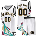 Custom White Gradient Graffiti Pattern Sports Uniform Basketball Jersey | BuyFootballJersey