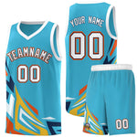 Custom Sky Blue Gradient Graffiti Pattern Sports Uniform Basketball Jersey | BuyFootballJersey