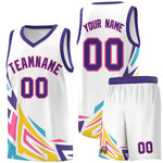 Custom White Gradient Graffiti Pattern Sports Uniform Basketball Jersey | BuyFootballJersey
