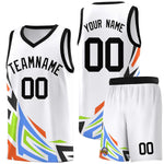Custom White Gradient Graffiti Pattern Sports Uniform Basketball Jersey | BuyFootballJersey