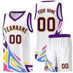 Custom White Gradient Graffiti Pattern Sports Uniform Basketball Jersey | BuyFootballJersey
