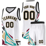 Custom White Gradient Graffiti Pattern Sports Uniform Basketball Jersey | BuyFootballJersey
