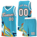 Custom Sky Blue Gradient Graffiti Pattern Sports Uniform Basketball Jersey | BuyFootballJersey
