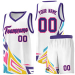 Custom White Gradient Graffiti Pattern Sports Uniform Basketball Jersey | BuyFootballJersey
