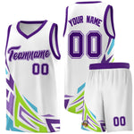 Custom White Gradient Graffiti Pattern Sports Uniform Basketball Jersey | BuyFootballJersey