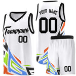 Custom White Gradient Graffiti Pattern Sports Uniform Basketball Jersey | BuyFootballJersey