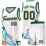 Custom White Gradient Graffiti Pattern Sports Uniform Basketball Jersey | BuyFootballJersey