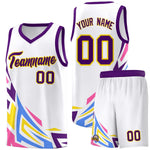 Custom White Gradient Graffiti Pattern Sports Uniform Basketball Jersey | BuyFootballJersey