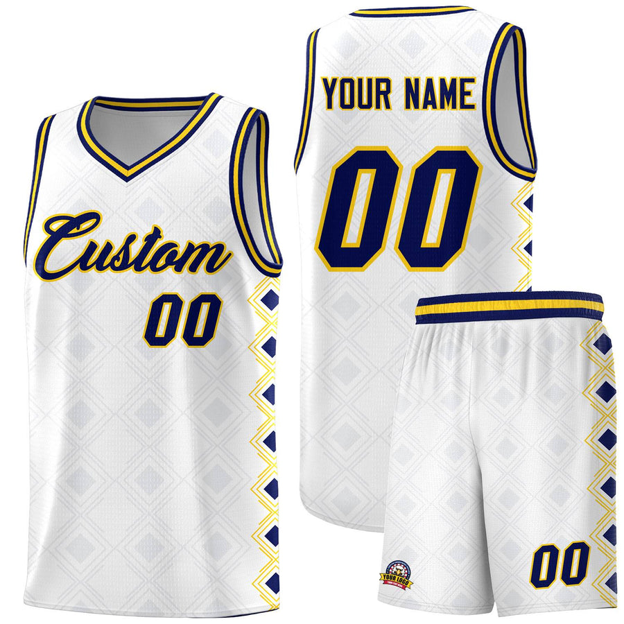 Custom White Side Blocks Sports Uniform Basketball Jersey | BuyFootballJersey