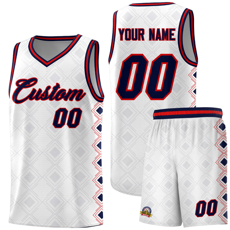 Custom White Side Blocks Sports Uniform Basketball Jersey | BuyFootballJersey
