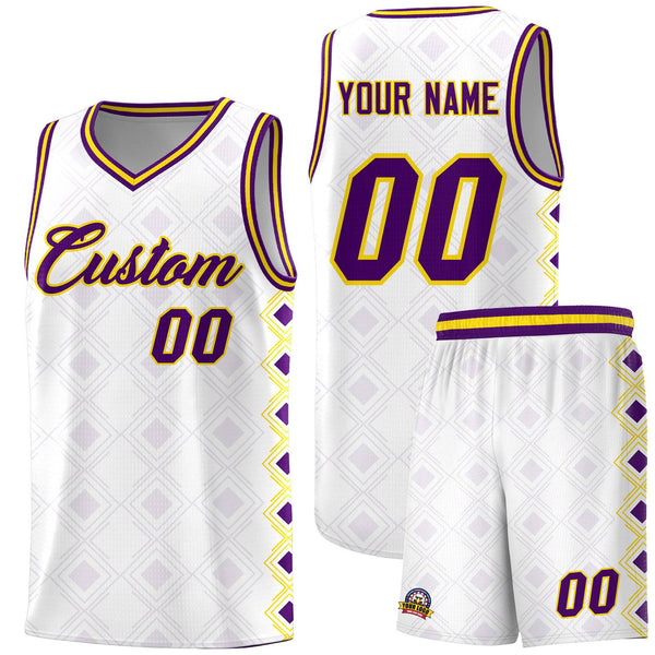 Custom White Side Blocks Sports Uniform Basketball Jersey | BuyFootballJersey