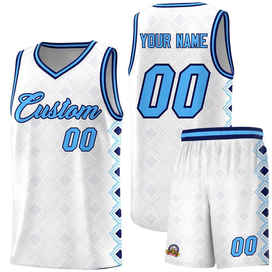 Custom White Side Blocks Sports Uniform Basketball Jersey | BuyFootballJersey